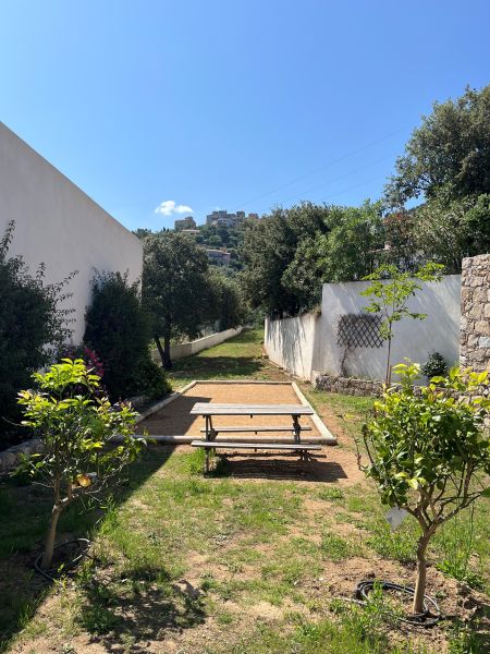 terrain de pétanque dans le jardin